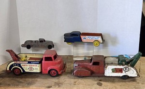 Nice Groupof Vintage Pressed Steel Wrecker Trucks etc