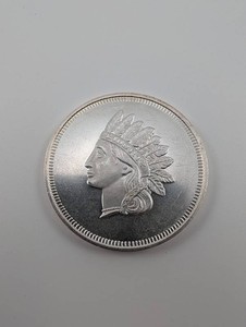 One Troy Ounce .999 Silver Round Indian Head