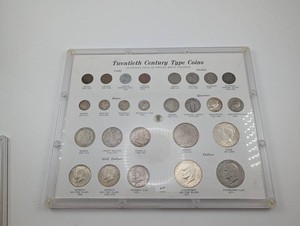 Twentieth Century Type Coins Display Board