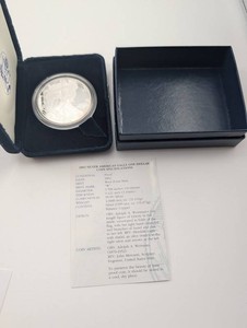 2002 Proof Silver American Eagle $1 Box & COA