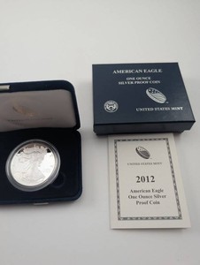 2012 American Eagle One Ounce Silver Proof Coin in Box