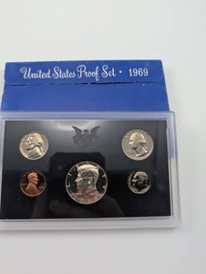 Vintage United States Proof Set 1969 40% Silver Half Dollar