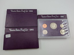 Vintage United States Proof Sets 1984 1985 1986 (Lot of 3)