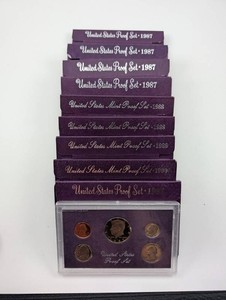 Vintage U.S. Proof Set Collection 1987-1990 (Lot of 9)