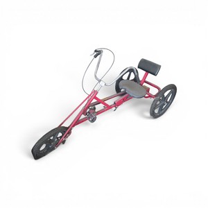 Trailmate Low Rider recumbent tricycle. This model is characterized by its heavy-duty square tube frame, chrome chopper-style handlebars Retails for $1300