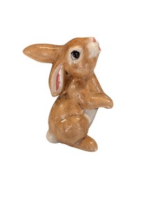 Vintage Ceramic Bunny Rabbit Figurine  Gloss Glazed Easter Dcor