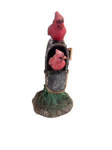 Decorative Cardinal Mailbox Garden Figurine