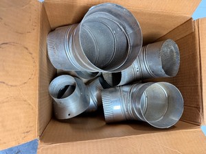 Lot of Galvanized Round Duct Elbows & HVAC Vent Pipe Fittings