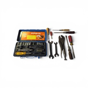 Vintage Tool Combo Lot  Wrenches  Vice Grips  Socket Set  Etc.