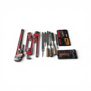 Vintage Combo Tool Lot  Wrenches  Files  Drill Bits  6 in 1 Screwdriver