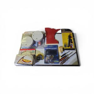 Combo Lot New Kidde Smoke Alarms  New Cordless Precision Engraver  Tools  New Camping Cutlery Multi-Tool  Omelet Maker  Drill Bits