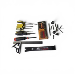 Combo Lot with Tools  Drill Bits  New Craftsman Speed Lock Kit  Pry Bar  Level & Square and Tool Box