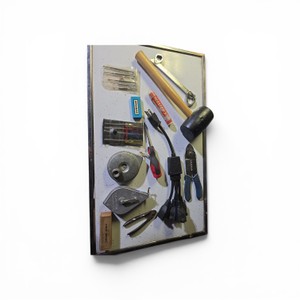 Combo Lot with Rubber Mallet  MIcro Tools  Multi Wrench  Power Splitter  Vintage Chalk Lines