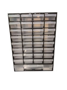 32 Drawer Parts Organizer Storage Cabinet w 2 Large Bottom Drawers