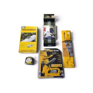 Combo Lot New Staple Gun  New Picture Hanging Tool  New Vise Mate  New Stainless Steel Magnetic Tray  Tape Measure