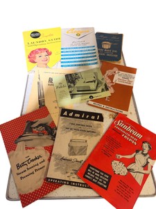 Lot of 9 Vintage Appliance Manuals, Advertising & Instruction Booklets  Sears, Sunbeam, Coldspot, Admiral & More