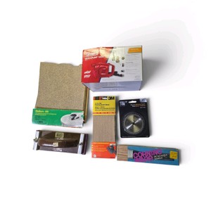 Combo Lot with Tools  Saw Blade  Sanding Paper and Block  and More