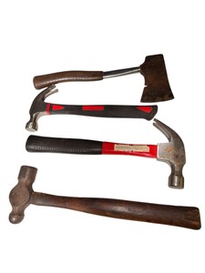 Mixed Hammer & Hatchet Tool Lot  Ball Peen, Claw Hammers & Hatchet