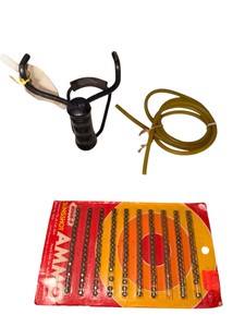 Vintage Wham-O Slingshot w Original Steel Shot Pack & Replacement Tubing