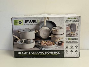 ORIGINAL GREEN PAN JEWEL PRO 11PC CERAMIC COOKWARE SET
