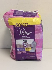 NEW POISE FRESH PROTECTION PADS 52CT