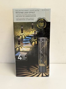 SOLAR PATHWAY LIGHTS WITH ROTATING LIGHT EFFECT 4PK
