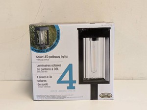 SOLAR LED PATHWAY LIGHTS VINTAGE STYLE SET OF 4