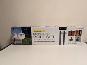 NEW HEAVY DUTY STRING LIGHT POLE SET