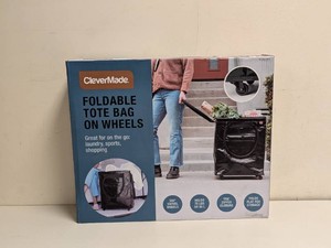 NEW CLEVERMADE FOLDABLE TOTE BAG ON WHEELS