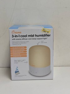 NEW CRANE 3-IN-1 COOL MIST HUMIDIFIER WITH AROMA DIFFUSER AND SLEEP SUPPORT LIGHT