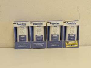 (4) NEW COPPERTONE BROAD SPECTRUM SPF55 INVISIBLE FINISH SUNSCREEN