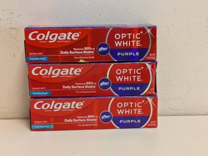 NEW COLGATE OPTIC WHITE PURPLE TOOTHPASTE 3PK