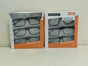 (2) NEW FOSTER GRANT 1.25 READING GLASSES 3PK