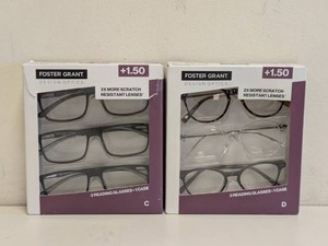 (2) NEW FOSTER GRANT 1.50 READING GLASSES 3PK