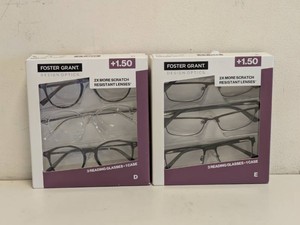 (2) NEW FOSTER GRANT 1.50 READING GLASSES 3PK