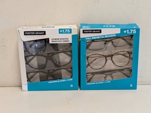 (2) NEW FOSTER GRANT 1.75 READING GLASSES 3PK