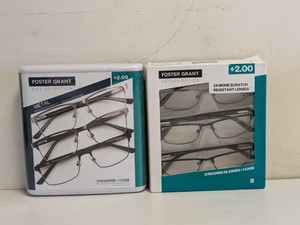 (2) NEW FOSTER GRANT 2.00 READING GLASSES 3PK