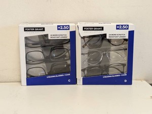 (2) NEW FOSTER GRANT 2.50 READING GLASSES 3PK