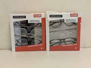 (2) NEW FOSTER GRANT 3.00 READING GLASSES 3PK