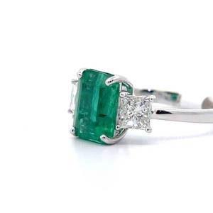 Oscar Friedman 3.72 Carat Natural Emerald & Natural Diamond Ring in 18K White Gold w/ GIA Report; $21,813 Appraisal Included *VIDEO*