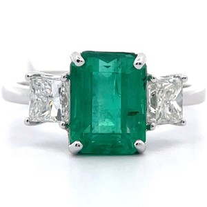 Oscar Friedman 3.72 Carat Natural Emerald & Natural Diamond Ring in 18K White Gold w/ GIA Report; $21,813 Appraisal Included *VIDEO*