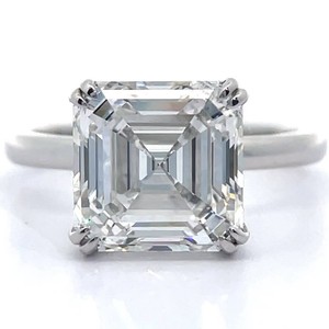 NEW 4.89 Carat Asscher Diamond Solitaire Engagement Ring in 14k White Gold w IGI REPORT VIDEO