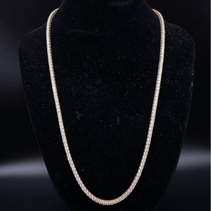 Impressive 10.35 Carat Diamond Tennis Chain Necklace in 14k Yellow Gold w Certification VIDEO