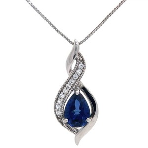 Natural Blue Spinel & Accent Stone Infinity Love Knot Pendant VIDEO