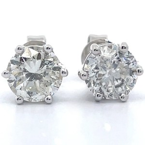 1.97 Carat Natural Diamond Stud Earrings in 14K White Gold $11,232 Appraisal Included VIDEO