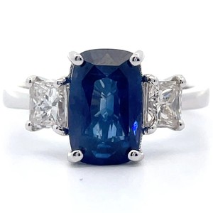 4.26 Carat Natural Sapphire & Natural Diamond Ring in 18K White Gold $25,630 Appraisal Included VIDEO