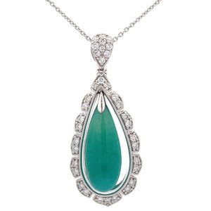 10.73 Carat Natural Jadeite Jade & Natural Diamond Pendant Necklace in Platinum $18,940 Appraisal Included VIDEO