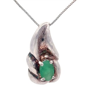 Scalloped Shell Design Natural Emerald Pendant VIDEO