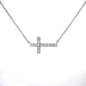 0.50 Carat Diamond Sideways Cross Layering Necklace VIDEO