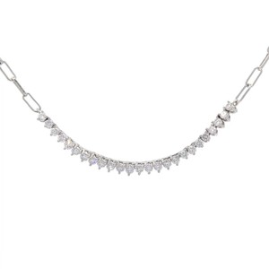 1 Carat Diamond Semi-Flexible Tennis Chain Paperclip Chain Necklace VIDEO